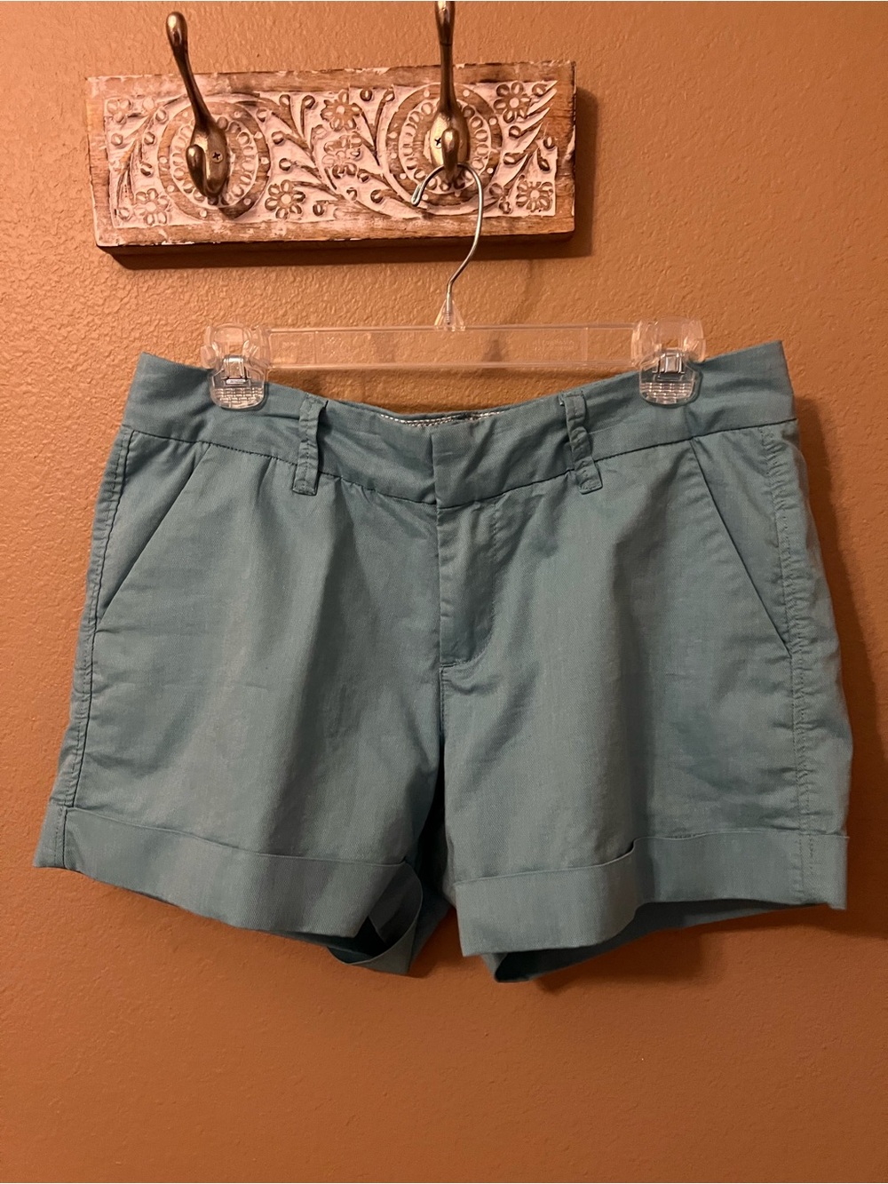 Dear John Teal Casual High-Waist Shorts THE BEST SHORTS EVER!!! Sz 12 fit like10 - Picture 3 of 7